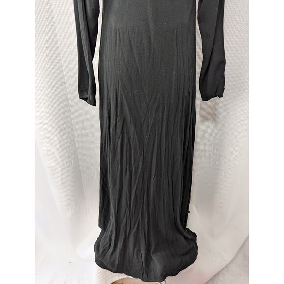 STUNNING HEAVY COTTON GOTH STYLE FULL 360° SKIRT FULL, MAXI LENGTH DRESS! SZ S/M - Picture 7 of 8